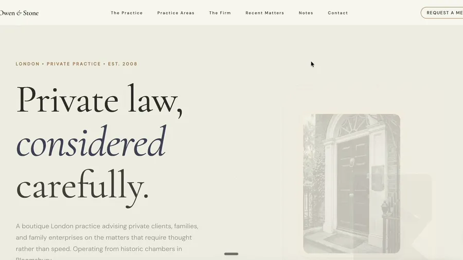 Hartley, Owen & Stone private-client law firm website hero